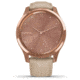 Garmin Vivomove 3 Luxe Hybrid Smartwatch w/Leather Band, Rose Gold/Light Sand, 010-02241-01