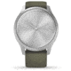 Garmin Vivomove 3 Style Hybrid Smartwatch w/Silicone Band, Moss Green/Silver, 010-02240-01