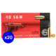 GECO .40 S&amp;W 180 Grain Full Metal Jacket Brass Cased Centerfire Pistol Ammo, 1000 Rounds
