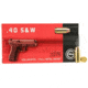 GECO .40 S&amp;W 180 Grain Full Metal Jacket Brass Cased Centerfire Pistol Ammo, 50 Rounds, 271240050
