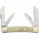 German Bull Bobcat Folding Knife,Stainless Blade, White Smooth Bone Handle GB664WSB