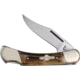 German Bull Lockback Folding Knife, 2.5in Mirror SS Clip Point Blade, Brown Jigged Bone Handle, GB-110