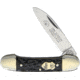 German Eye Canoe 1 Blade Folding Knife, Mirror Solingen Steel Spear Blade, Black Jigged Bone Handle, Blade Etching, SMBB 1 BLADE