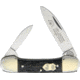 German Eye Canoe Folding Knife, Mirror Solingen Steel Spear And Pen Blades, Black Jigged Bone Handle, Blade Etching, SMBB BLACK BONE