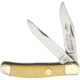 German Eye Copperhead Folding Knife,Clip/Skinning Blade, Yellow Celluloid Handle GEGXY