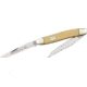 German Eye Muskrat Yellow Folding Knife,Twin Solingen Steel Clip Blade, Yellow Celluloid Handle GEMY