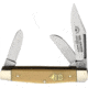 German Eye Premium Stockman Folding Knife,Solingen Steel Blade, Yellow Celluloid Handle GE350Y