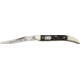 German Eye Toothpick Folding Knife, 2.25in, Solingen Steel Long Clip Blade, Black Pick Bone Handle GETP