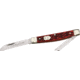 German Eye Two Blade Congress Folding Knife,Sheepsfoot/Coping Blade, Red Jigged Bone Handle GE54