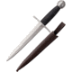 Get Dressed For Battle Crusader Dagger Fixed Blade Knife, 9in, Carbon Steel, Black, Wood Handle GB3962