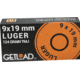 GetLoad 9mm Luger 124 grain Total Metal Jacket Brass Cased Centerfire Pistol Ammo, 100 Rounds, GETL9MMB