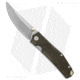 GiantMouse Vox/Anso ACE Clyde Folding Knife, 3.00in, ELMAX, Trailing Point Blade, Micarta, Green Handle, Brass, Stonewash, Green/Gray, 7.00 inch, BHQ-120885
