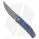 GiantMouse Vox/Anso ACE Clyde Folding Knife, 3.00in, CPM 20CV, Trailing Point Blade, Micarta, Blue Handle, Stonewash, Blue/Gray, 7.00 inch, BHQ-215880
