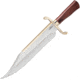 Gil Hibben Old West Bowie Knife, 14 mirror finish stainless clip point blade, Brown wood handle, GH5069