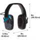 Girls With Guns Shield Low-Profile Electronic Earmuffs, 24 dB NRR, ANSI S3.19 &amp; CE EN352-1 Hearing Protection Rated, Gray/Teal/Black, One Size, 2348