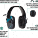 Girls With Guns Shield Low-Profile Electronic Earmuffs, 24 dB NRR, ANSI S3.19 &amp; CE EN352-1 Hearing Protection Rated, Gray/Teal/Black, One Size, 2348