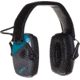 Girls With Guns Shield Low-Profile Electronic Earmuffs, 24 dB NRR, ANSI S3.19 &amp; CE EN352-1 Hearing Protection Rated, Gray/Teal/Black, One Size, 2348