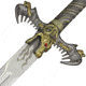 Gladius Gold Barbarian Sword, 49in Overall, 36in Stainless Blade, Sculpted Metal Dragon-Shaped Handle, 228