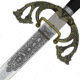 Gladius Brass Crusader Sword, 40.25in Overall, 32in Satin Stainless Blade, Wire Wrapped Handle, 3110