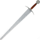 Gladius Dagesse Sword w/Scabbard, 26.5 satin finish carbon steel blunt tip blade, Brown wood handle, 3520V