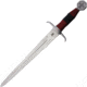 Gladius Jerusalem Mini Sword, 10.5 satin finish unsharpened stainless blade, Faux red leather and black cord wrapped handle, 2516