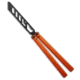 Glidr Glidr Pacific Butterfly Knife Desert Orange Aluminum 4.6&quot; Black Trainer, Orange, 440C, adult, BHQ-204133
