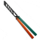 Glidr Glidr Pacific Butterfly Knife Fire &amp; Ice Aluminum 4.6&quot; Black Trainer, Blue/Orange, 440C, adult, BHQ-203097