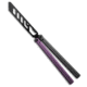 Glidr Glidr Pacific Butterfly Knife Purple Rain Aluminum 4.6&quot; Black Trainer, Black/Purple, 440C, adult, BHQ-203092