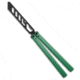 Glidr Glidr Pacific Butterfly Knife Seafoam Aluminum 4.6&quot; Black Trainer, Green, 440C, adult, BHQ-203094