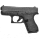 Glock 42 Pistol, .380 ACP, 3.2in barrel, polymer frame, integrated polymer grip, recoil operated semi-automatic, fixed, white dot front, white square U rear, 6 round magazine, G42-FRRMPG