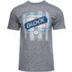 Glock AP96205 Blue Line Tee Gray Ringspun Cotton/Polyester Short Sleeve Small