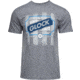 Glock Blue Line Tee, Gray Ringspun Cotton/Polyester, Short Sleeve, 3XL, AP96210