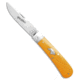 Great Eastern Cutlery GEC Northfield UN-X-LD Mustang Pocket Knife Yellow Linen Micarta 3.5" Satin, Yellow, 1095, adult, BHQ-226789