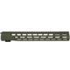 Grey Ghost Precision AR-10 M-LOK Handguard, 15 in, Olive Drab Cerakote, GGP-308-15-HG-OD