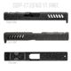Grey Ghost Precision Glock 17 Gen3 Stripped Slide, RMR Cut, Version 1 - Angled Serration Pattern, 17-4 SS, Black, GGP-17-3-RMR
