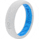 Groove Life Thin Snow Silicone Ring, White/Blue, 06, 21023