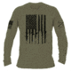 Grunt Style Rifle Flag Long Sleeve T-Shirt - Mens, Military Green, Large, GS3673-L