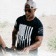 Grunt Style Rifle Flag Tee Shirt - Mens, Black, Medium, GS2764-M