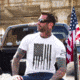 Grunt Style Rifle Flag Tee Shirt - Mens, White, 4XL, GS1186-4XL