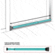 Guard Dog Security DoorKeeper Adjustable Security Door Bar with Alarm, Teal, One Size, DS-GDDK-TL-AL