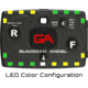 Guardian Angel Elite Series Wearable Safety Light, Black Casing, Green/Yellow Split Front, Green/Yellow Split Rear, White Top Light, White Work Light, ELT-GY/GY