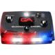 Guardian Angel Elite Series Wearable Safety Light, Black Casing, White/Red/Blue Split Front, Red/Blue Split Rear, White Top Light, Red Work Light, ELT-R/B