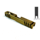Gun Cuts Apprentice Slide for Glock 19, Optic Cut, Battleworn Gold, GC-G19-APP-GOLBW-RMR