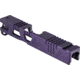 Gun Cuts Cyberpunk Slide for Glock 43/43X, No Optic Cut, Royal Purple, GC-G43-CYB-RPR-NO
