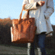 Gun Toten Mamas Oversized Leather RFID Travel Tote - Womens, Tan, GTM-107/TN