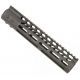 Guntec USA Ultra Lightweight Thin M-Lok Free Floating Handguard w/Monolithic Top Rail, 10in, Black, GT-10MLK