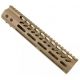 Guntec USA Ultra Lightweight Thin M-Lok Free Floating Handguard w/Monolithic Top Rail, 10in, Cerakote Flat Dark Earth, GT-10MLK-FDE
