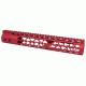 GUNTEC USA 12in Air Lite Keymod Free Floating Handguard With Monolithic Top Rail, Red GT-12JK-AL-RED