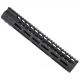 Guntec USA Ultra Lightweight Thin M-Lok Free Floating Handguard w/Monolithic Top Rail, 12in, Black, GT-12MLK