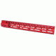 GUNTEC USA 15in Ultra Lightweight Thin M-Lok System Free Floating Handguard with Monolithic Top Rail, Red GT-15MLK-RED